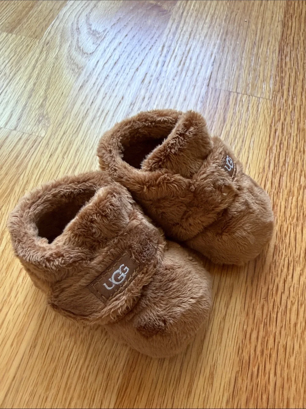 UGG Bixbee Baby Plush Chestnut Fuzzy Slippers